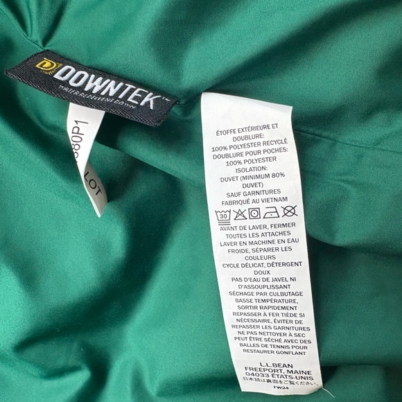 LL Bean Women’s Bean’s Down Hooded Jacket in Dark Pine - Picture 10 of 10